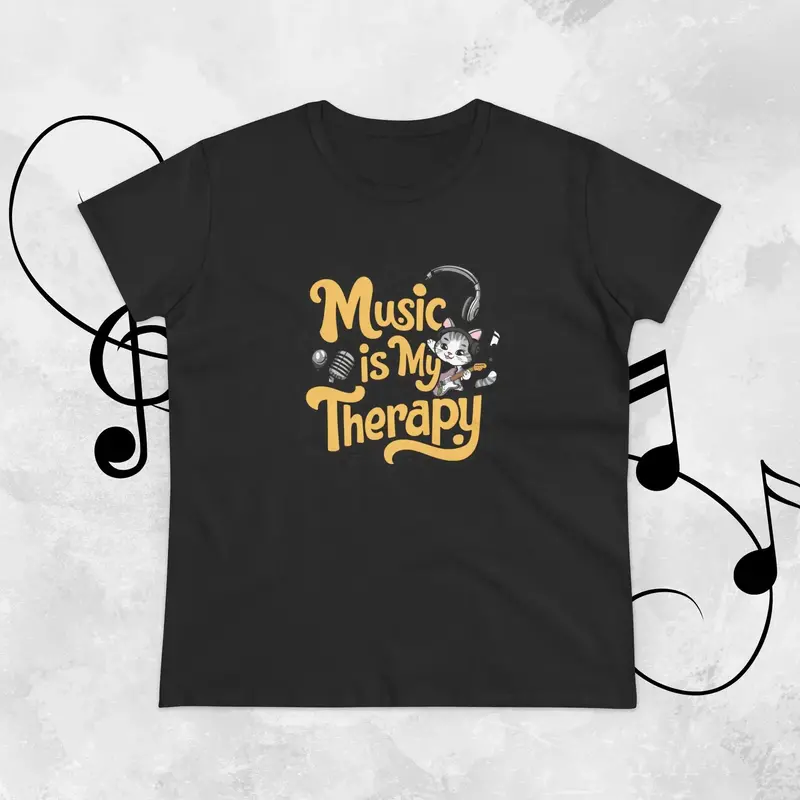 Music Is My Therapy Women Tshirts 13