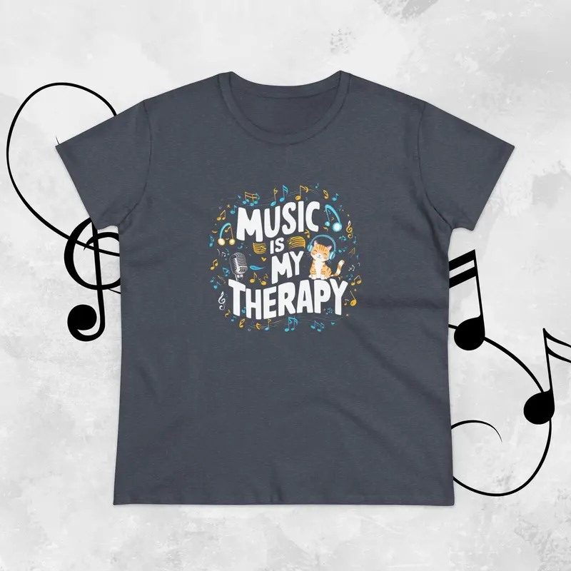 Music Is My Therapy Women Tshirts 15