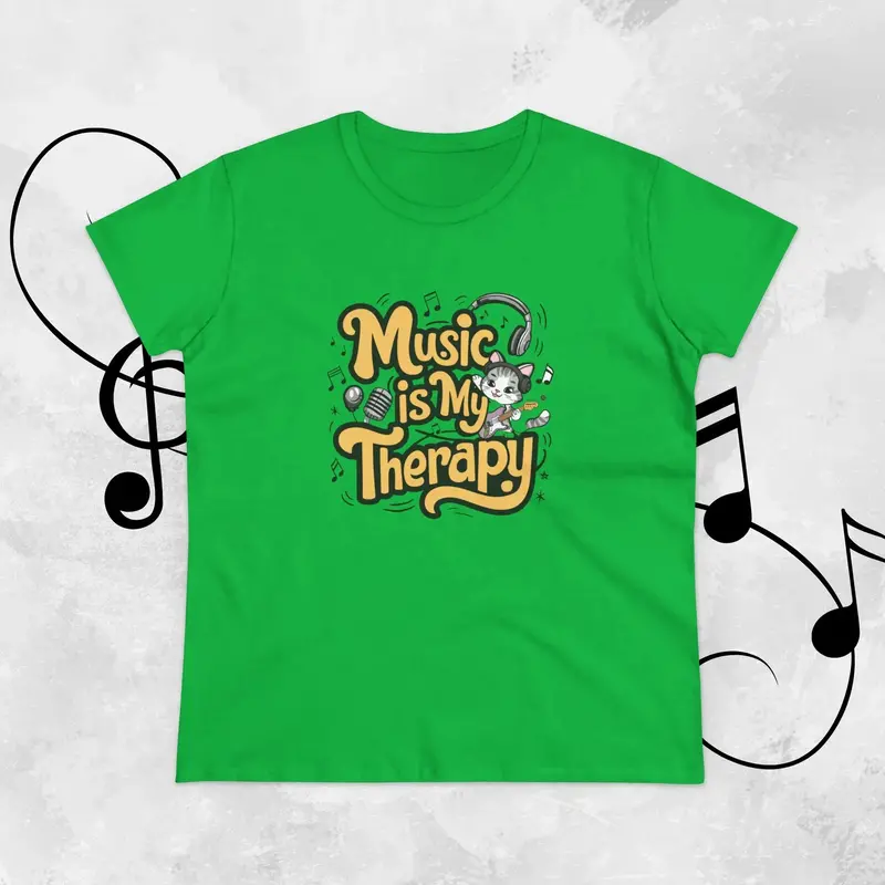 Music Is My Therapy Women Tshirts 15