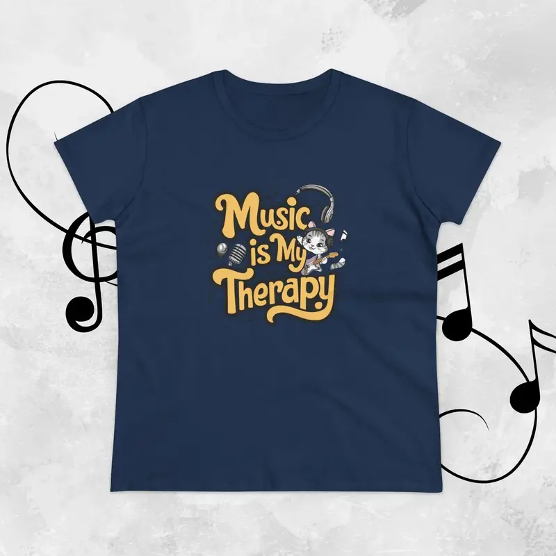 Music Is My Therapy Women Tshirts 17
