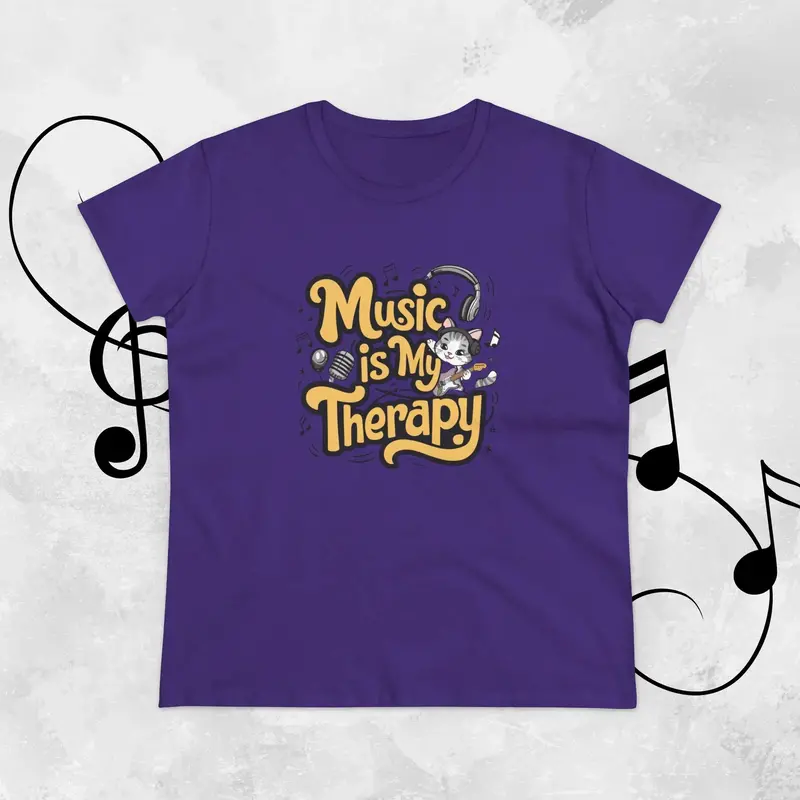 Music Is My Therapy Women Tshirts 19