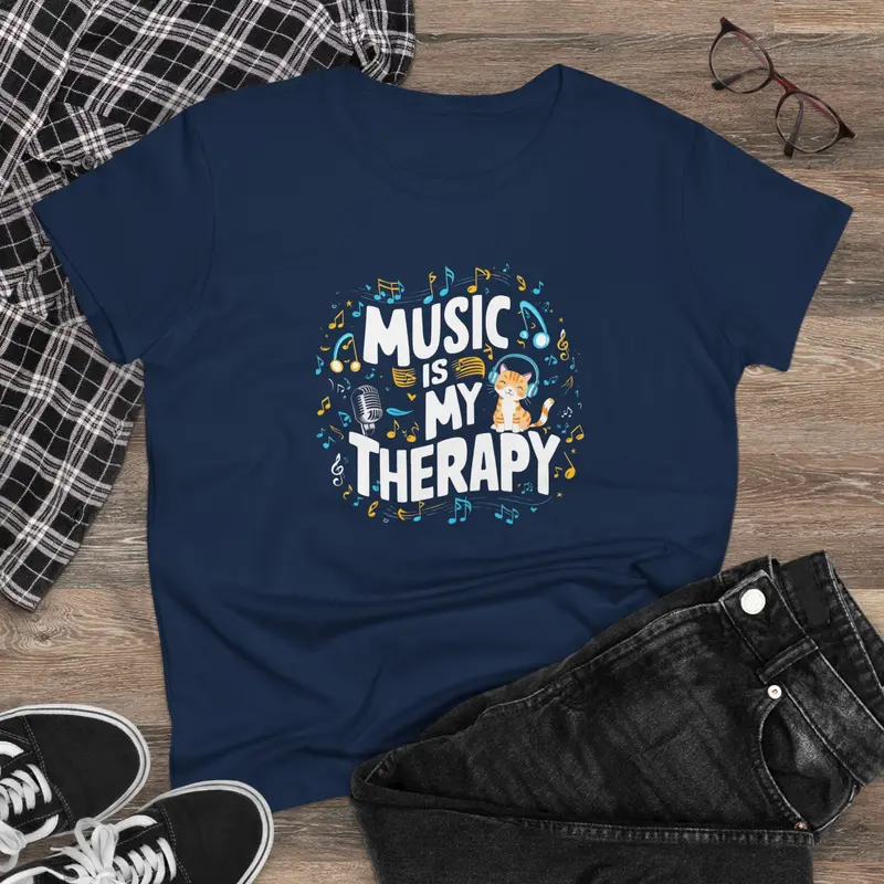 Music Is My Therapy Women Tshirts 2