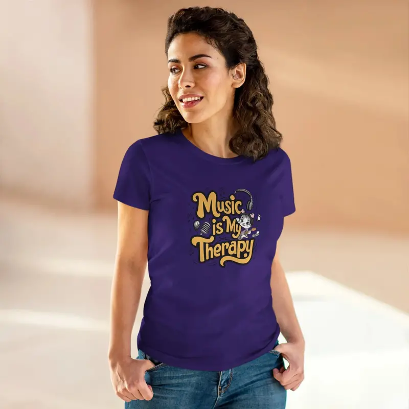Music Is My Therapy Women Tshirts 20