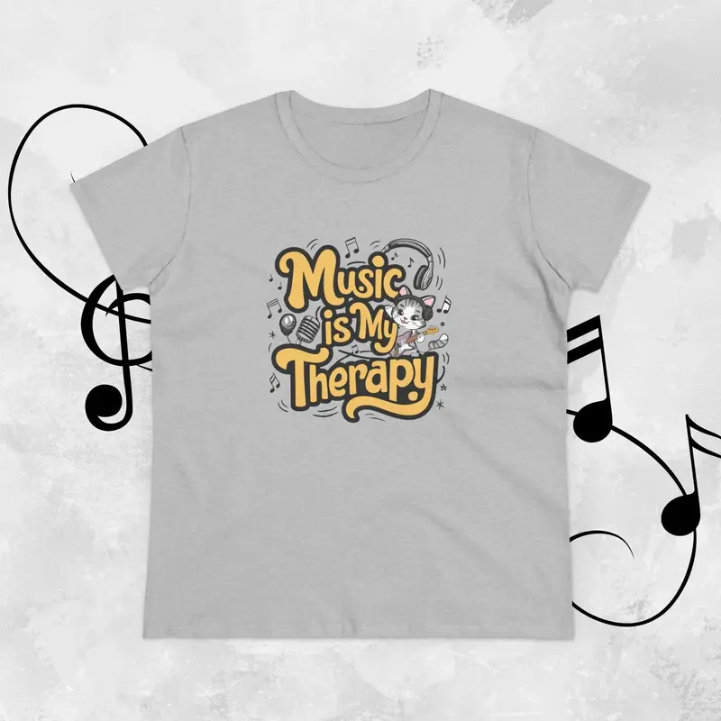 Music Is My Therapy Women Tshirts 25