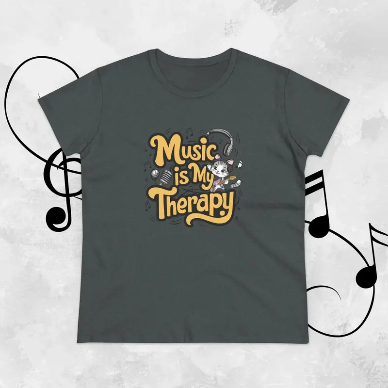 Music Is My Therapy Women Tshirts 27
