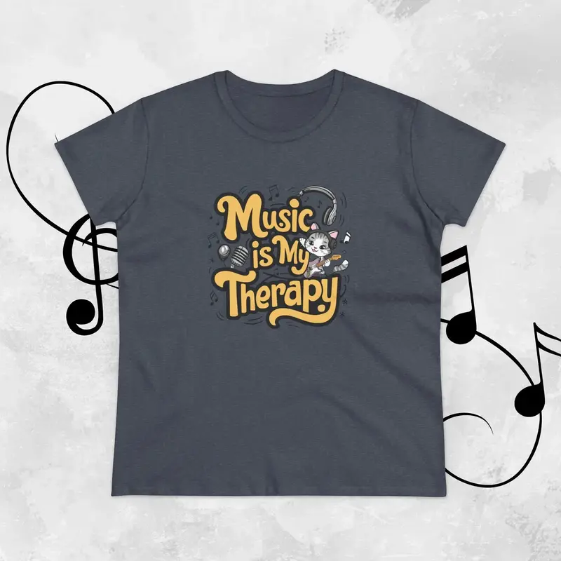 Music Is My Therapy Women Tshirts 29