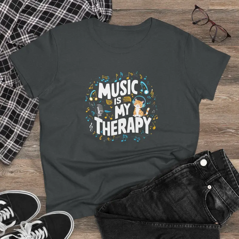 Music Is My Therapy Women Tshirts 4
