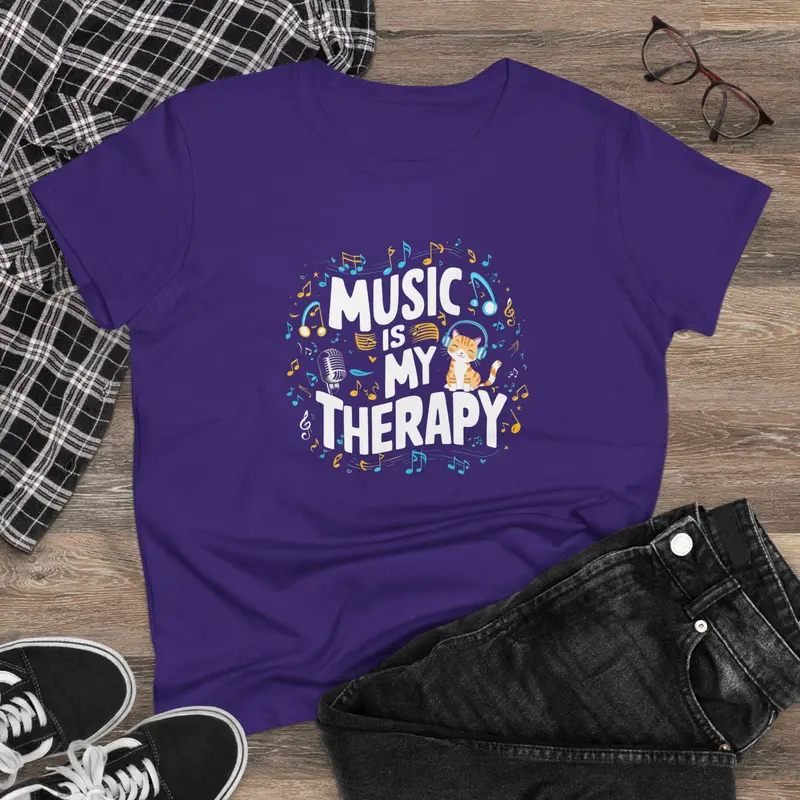 Music Is My Therapy Women Tshirts 5