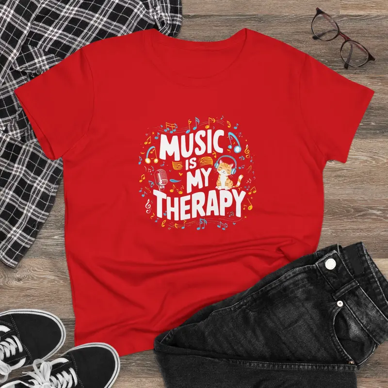 Music Is My Therapy Women Tshirts 6