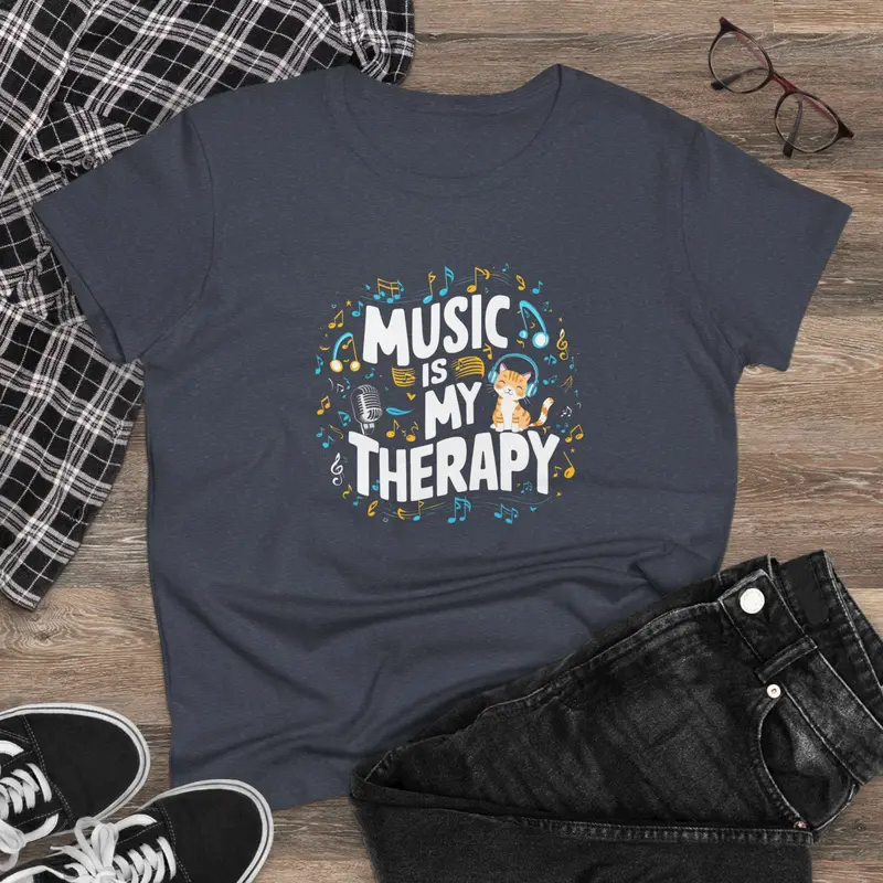 Music Is My Therapy Women Tshirts 6