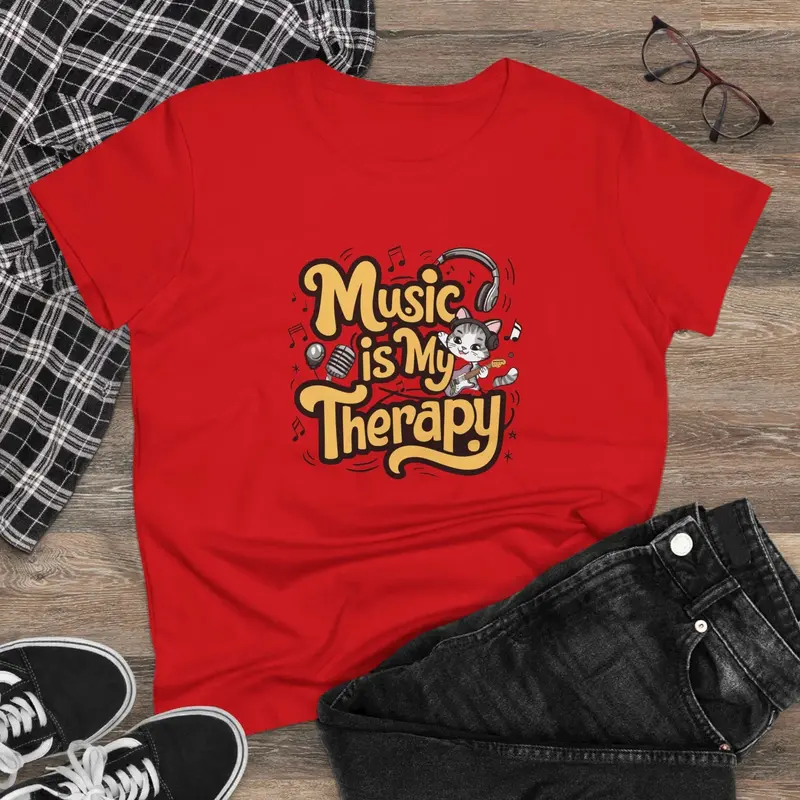 Music Is My Therapy Women Tshirts 7