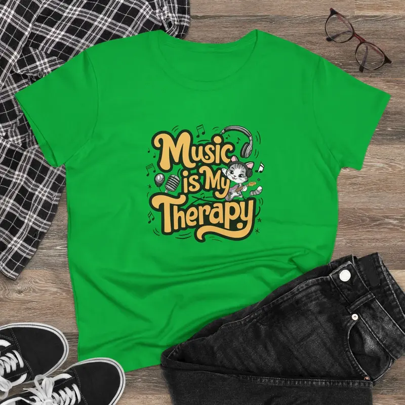 Music Is My Therapy Women Tshirts 7