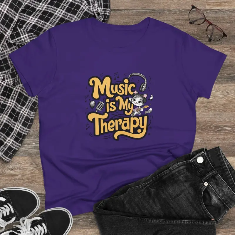 Music Is My Therapy Women Tshirts 8