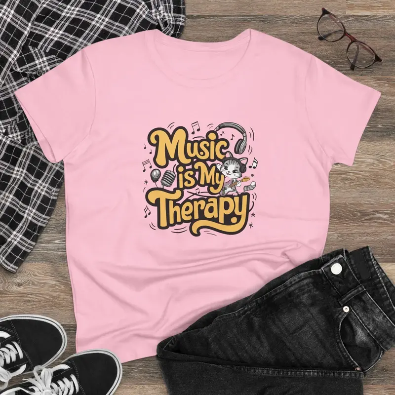 Music Is My Therapy Women Tshirts 9
