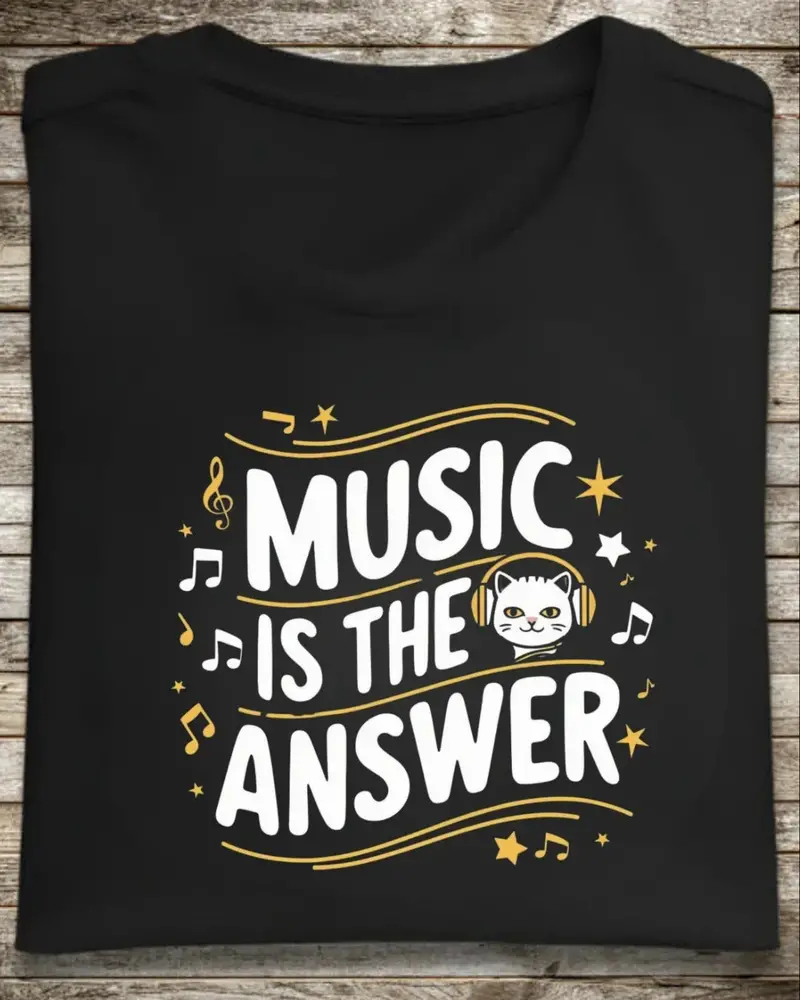 Music Is The Answer Cotton T-Shirt 1