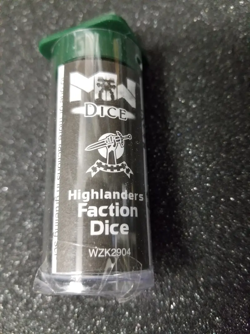 Mwda Highlanders Dice Set In Tube 1