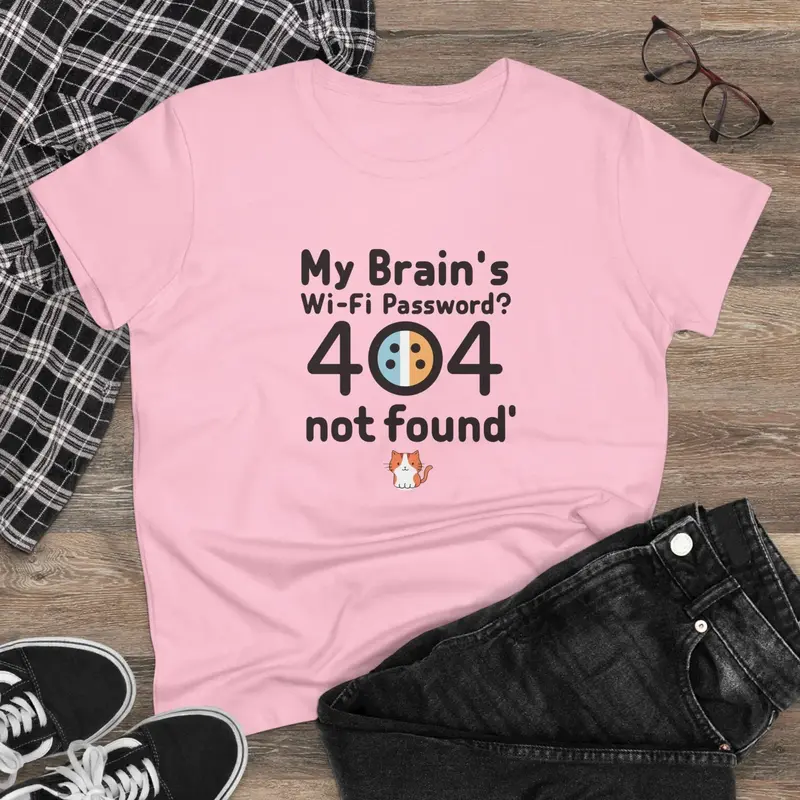 My Brain Wifi Password 404 Not Found Women Cotton Tee 4