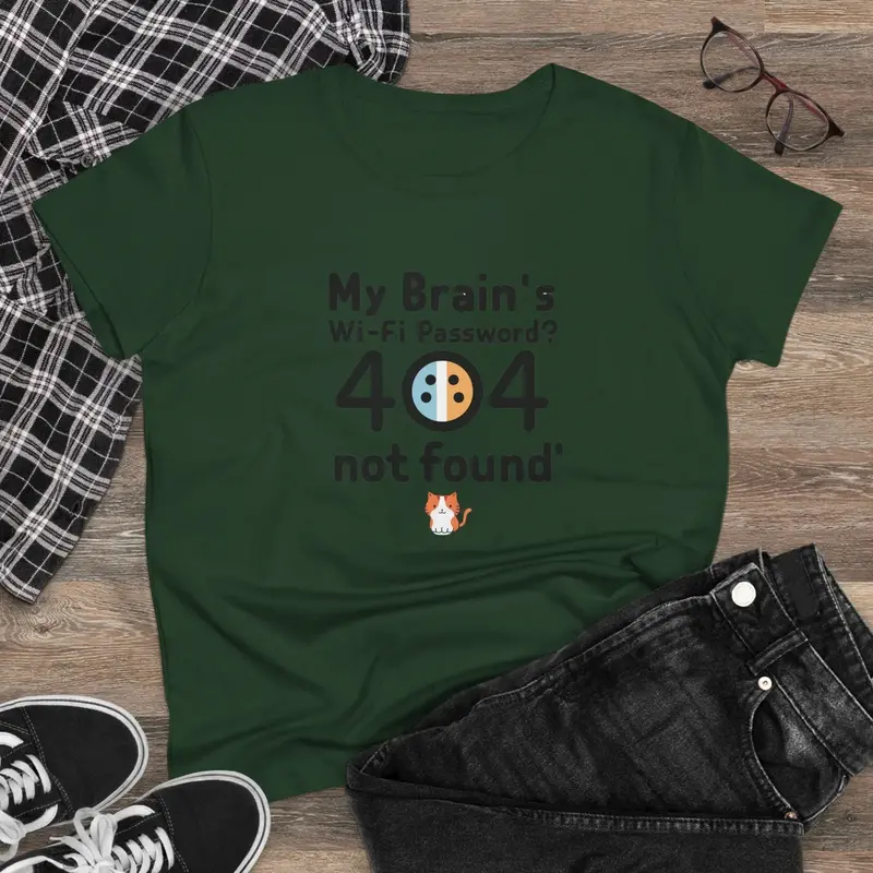 My Brain Wifi Password 404 Not Found Women Cotton Tee 5