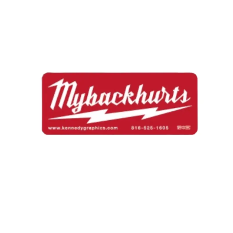 "Mybackhurts" Hardhat Sticker #S-223 1