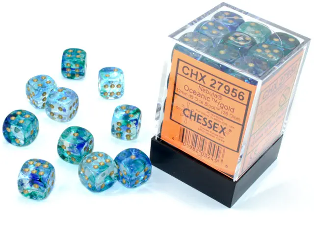 Nebula® 12Mm D6 Oceanic™/Gold Luminary™ Dice Block™ (36 Dice) 1