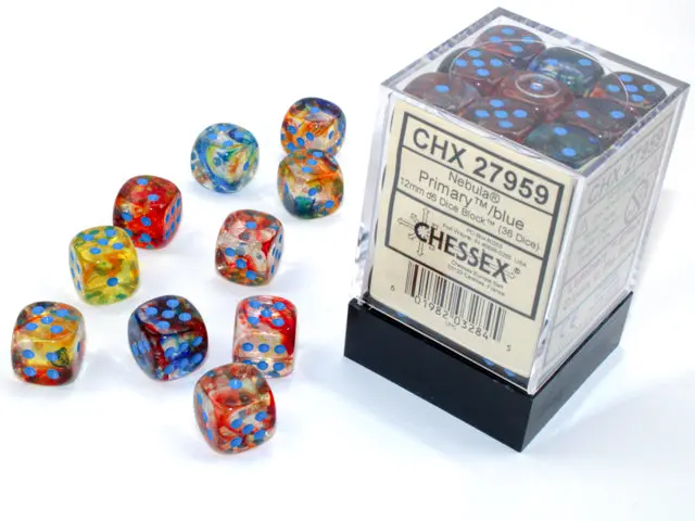 Nebula® 12Mm D6 Primary™/Blue Luminary™ Dice Block™ (36 Dice) 1