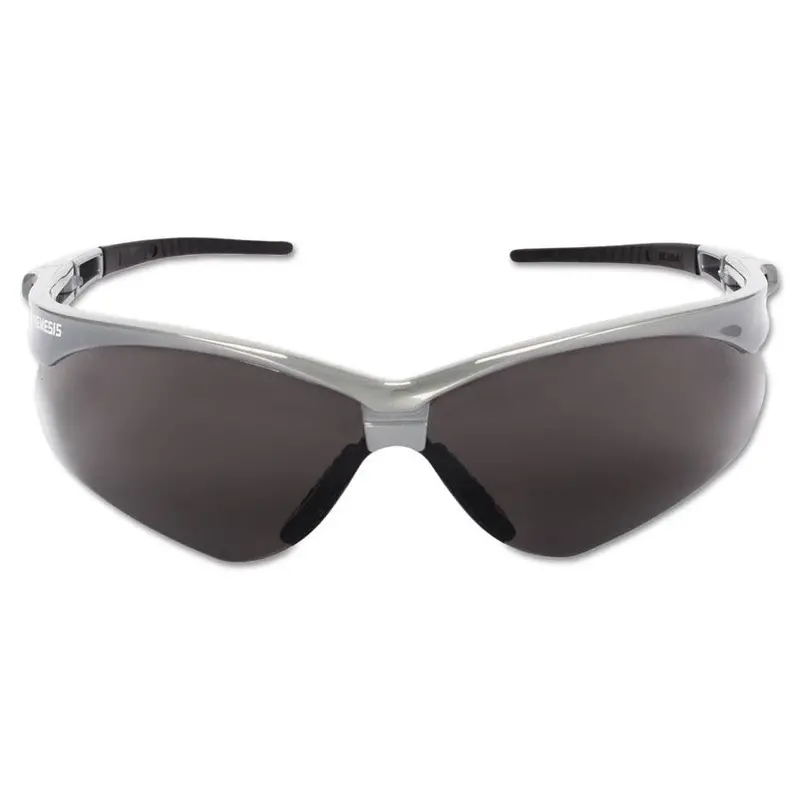 Nemesis Smoke Lens Silver Frame Safety Glasses #47383 1