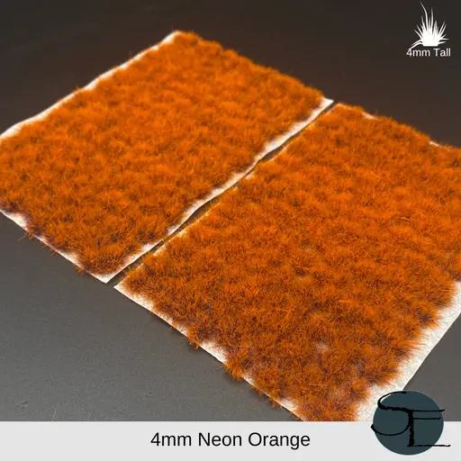 Neon Orange- 4Mm Self-Adhesive Grass Tufts 1
