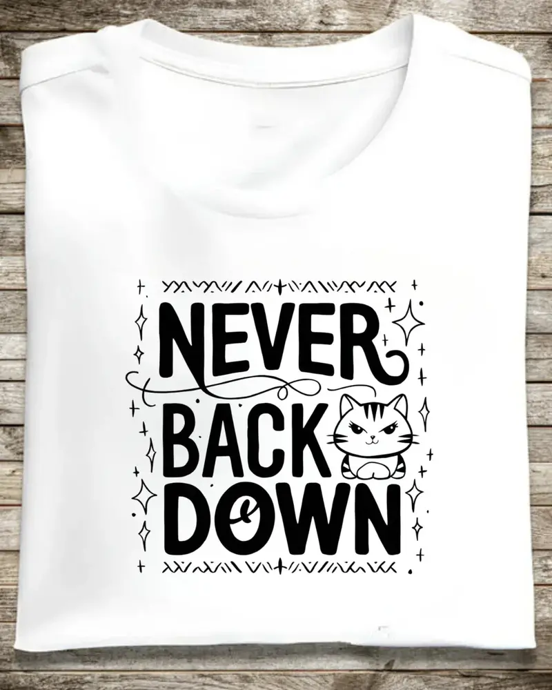Never Back Down Cotton T-Shirts 1
