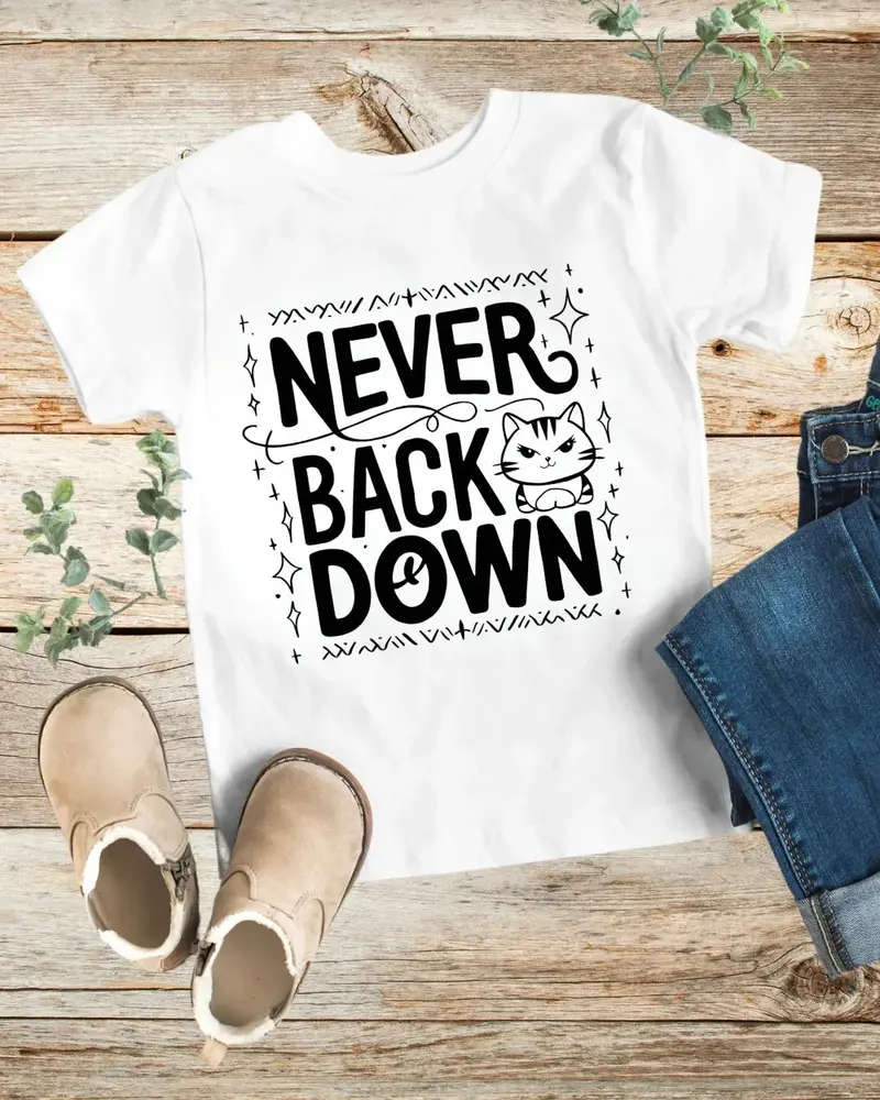 Never Back Down Kid Cotton T-Shirt 1