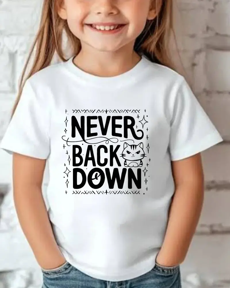 Never Back Down Kid Cotton T-Shirt 3