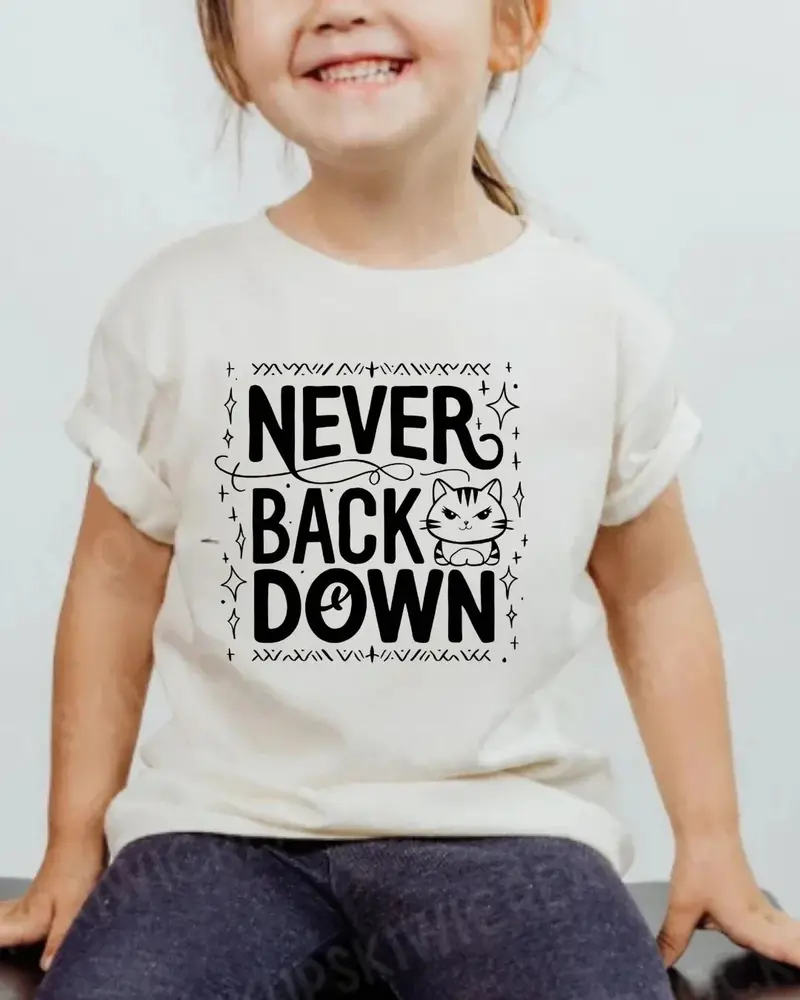 Never Back Down Kid Cotton T-Shirt 4
