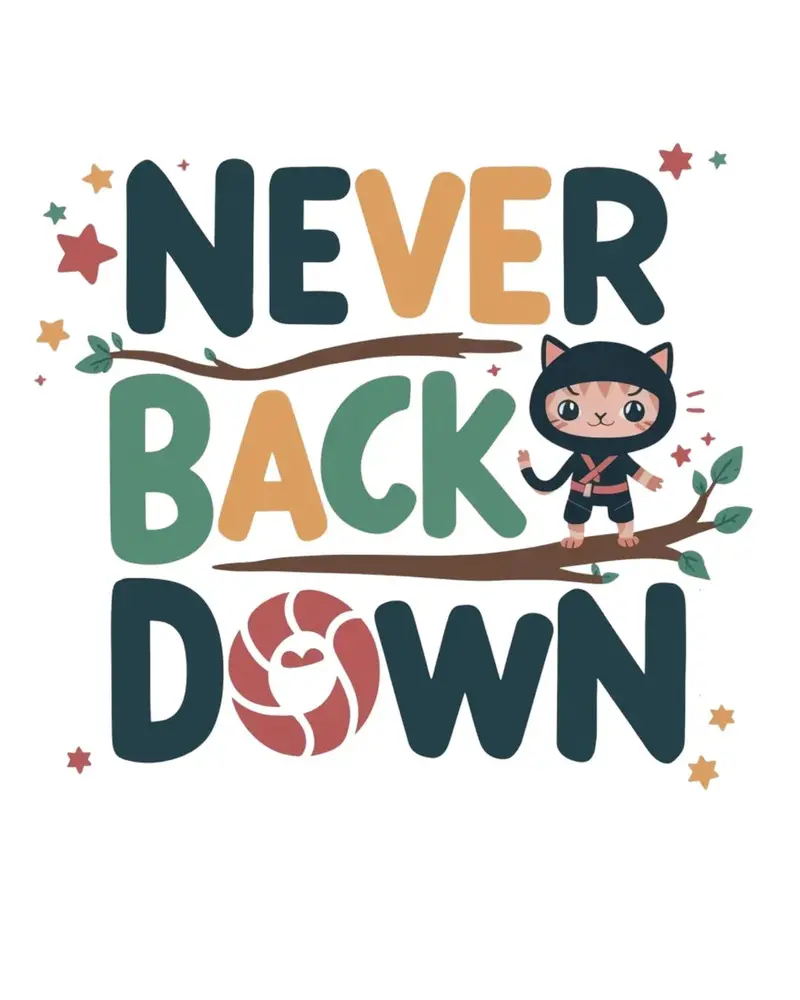 Never Back Down Shirts Toddler Cotton T-Shirts 2