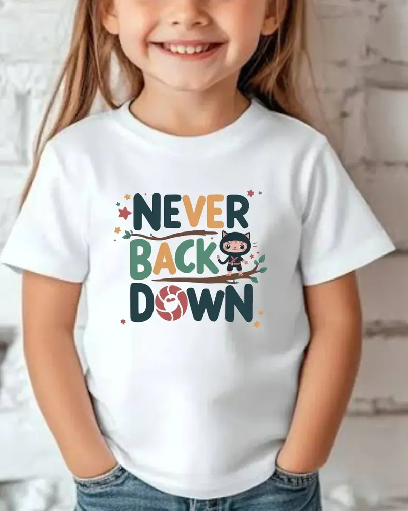 Never Back Down Shirts Toddler Cotton T-Shirts 3