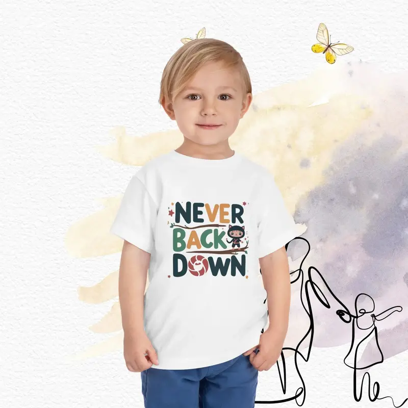 Never Back Down Shirts Toddler Cotton T-Shirts 4