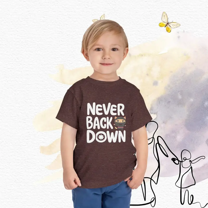 Never Back Down Toddler Cotton T-Shirts 15