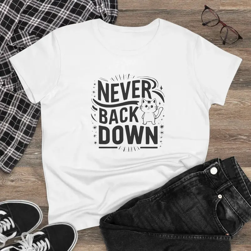 Never Back Down Women Graphic Tees 2