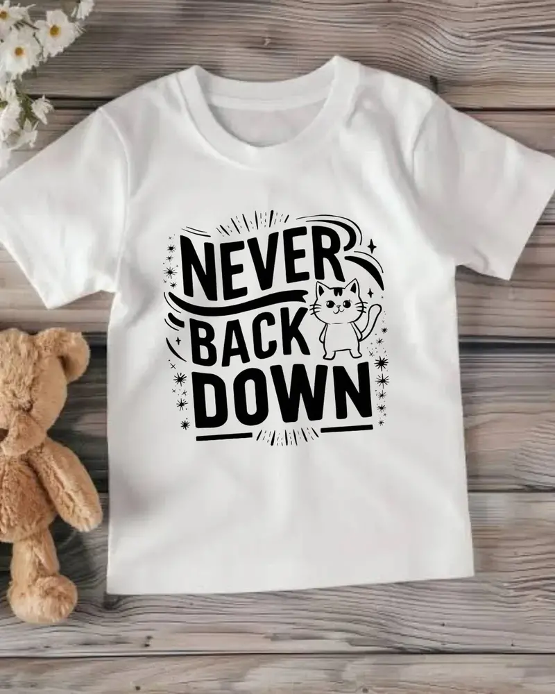 Never Back Down Youth Heavy Cotton T-Shirt 1