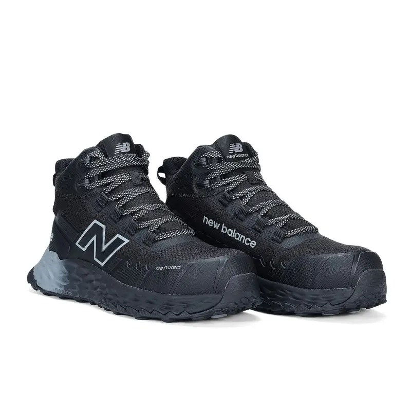 New Balance Fresh Foam Cremorne Men's Mid Work Lightweight Composite Toe Safety Csa Shoe Mcfcmehp-B - Black/Grey 5