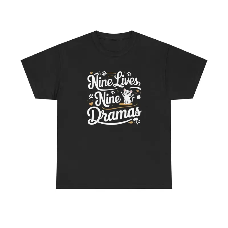 Nine Lives Nine Drama Idiom Cotton T-Shirt 5