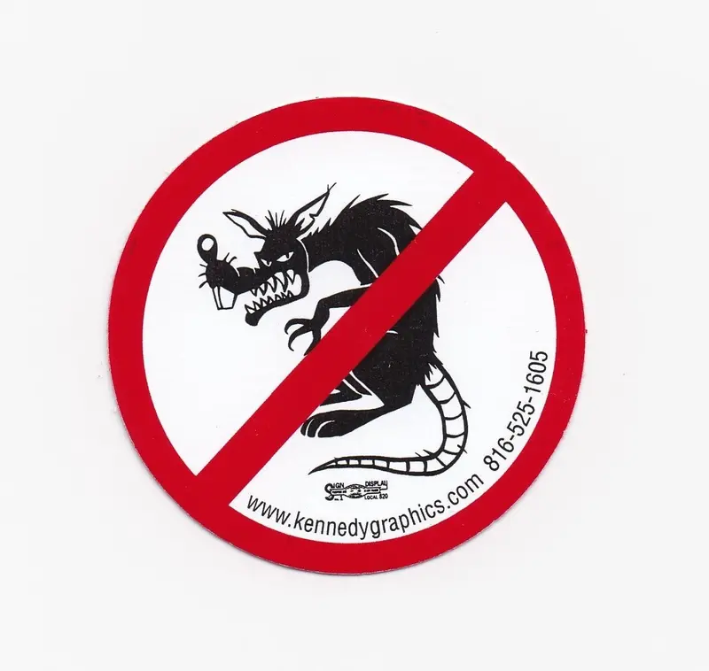 No Raggedy Ass Rats Hard Hat Sticker #S103 1