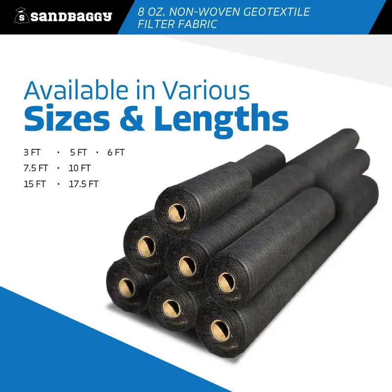Non-Woven Geotextile Filter Fabric (8 Oz) For Drainage & Gravel / Rock Underlayment - Toughest On The Market - Made In Usa 17