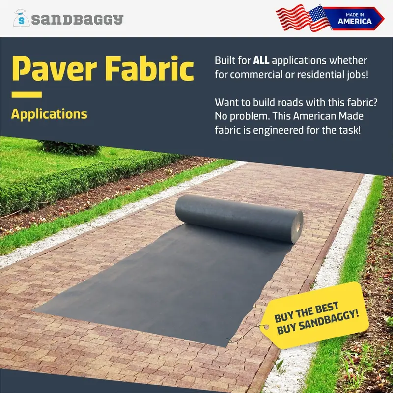 Non-Woven Geotextile Paver Underlayment Fabric (8 Oz) - All Pavers Types - Made In Usa 2