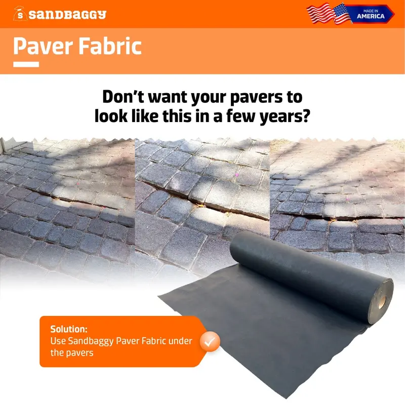 Non-Woven Geotextile Paver Underlayment Fabric (8 Oz) - All Pavers Types - Made In Usa 3