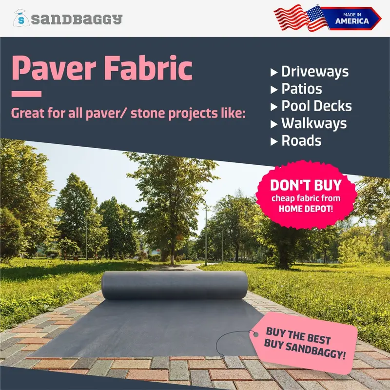 Non-Woven Geotextile Paver Underlayment Fabric (8 Oz) - All Pavers Types - Made In Usa 7