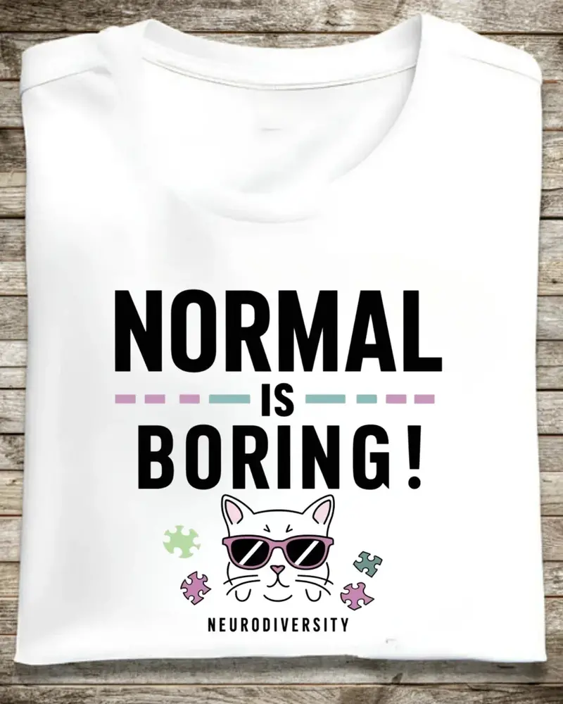 Normal Is Boring Moms Dad Parents Autistic Awareness Cotton T-Shirt 1