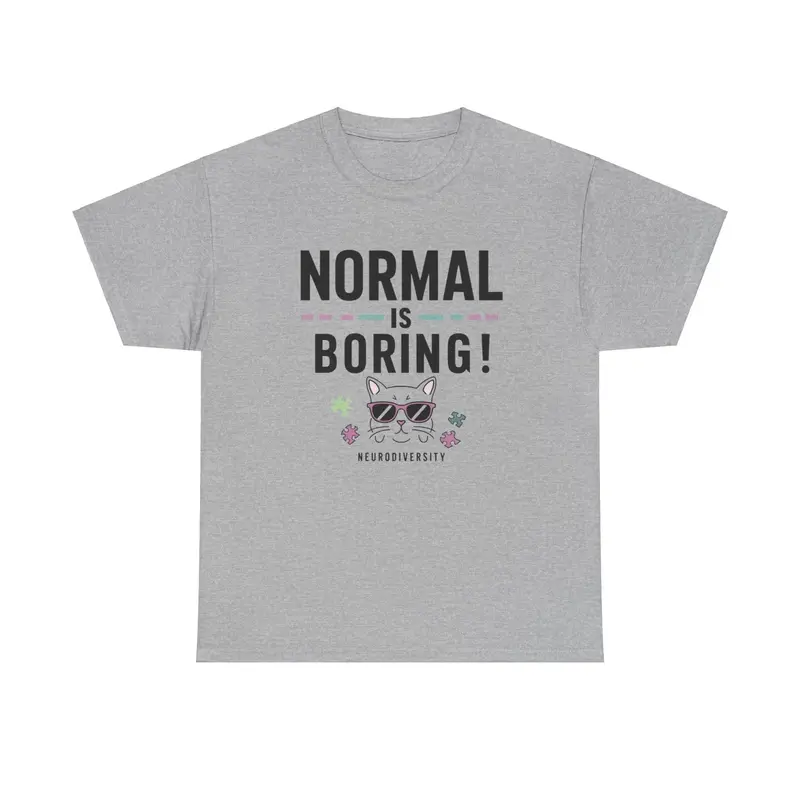 Normal Is Boring Moms Dad Parents Autistic Awareness Cotton T-Shirt 6