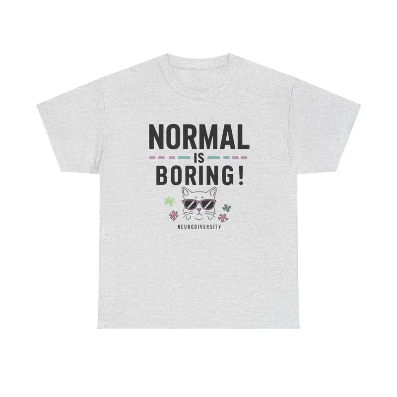 Normal Is Boring Moms Dad Parents Autistic Awareness Cotton T-Shirt 8