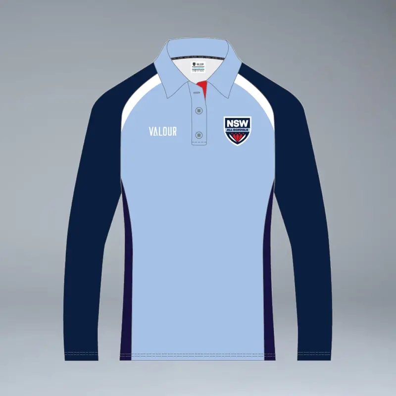 Nsw All Schools Female Long Sleeve Sky Blue Playing Polo 1