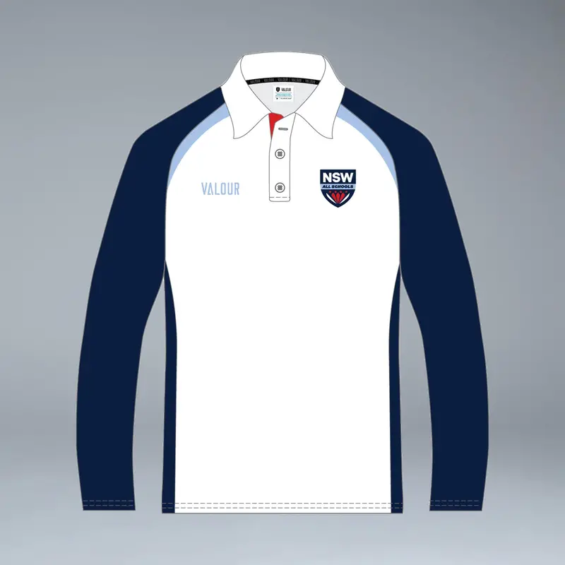 Nsw All Schools Unisex Long Sleeve White Playing Polo 1