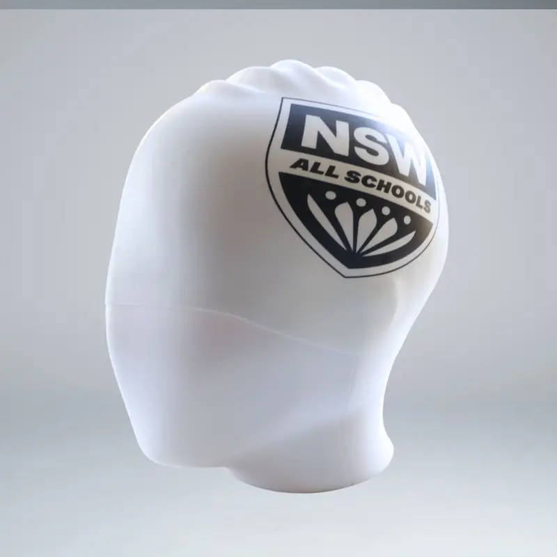 Nsw All Schools White Warm Up Swim Cap 1